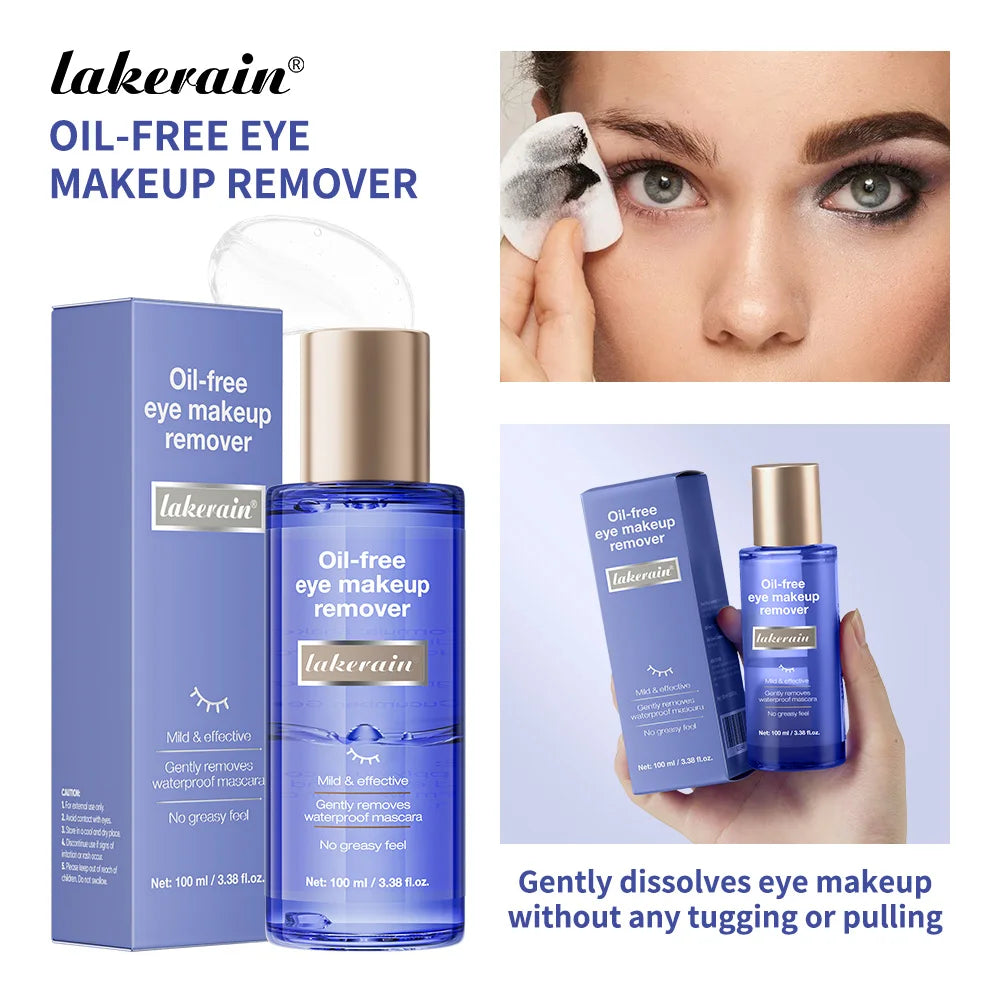 Lakerain Eye Makeup Remover 100ml Oil-Free Soothing Ingredients Gently Dissolves Eye Makeup No Stinging Safe for Sensitive Eyes Peaceful Pleasures Health and Wellness Eye Makeup Remover