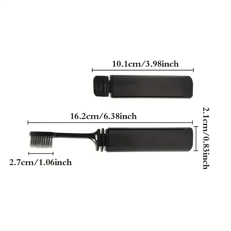 Folding Charcoal Travel Toothbrush – Compact & Portable Folding Travel Toothbrush Peaceful Pleasures Health and Wellness