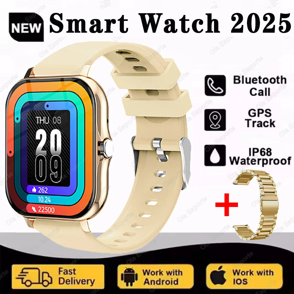 2.01'' Waterproof Smart Watch with Message Answer Call Sleep Monitoring Sports Pedometer Information Alerts For iPhone Android Peaceful Pleasures Health and Wellness Go20Szstrap