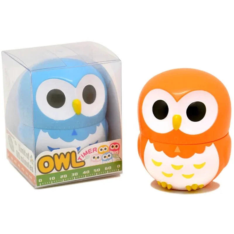 Cartoon Owl Timer Kitchen Cooking Oven Mechanical Timer Easy Operate Baking Helper Home Decoration for Children and Adults Peaceful Pleasures Health and Wellness