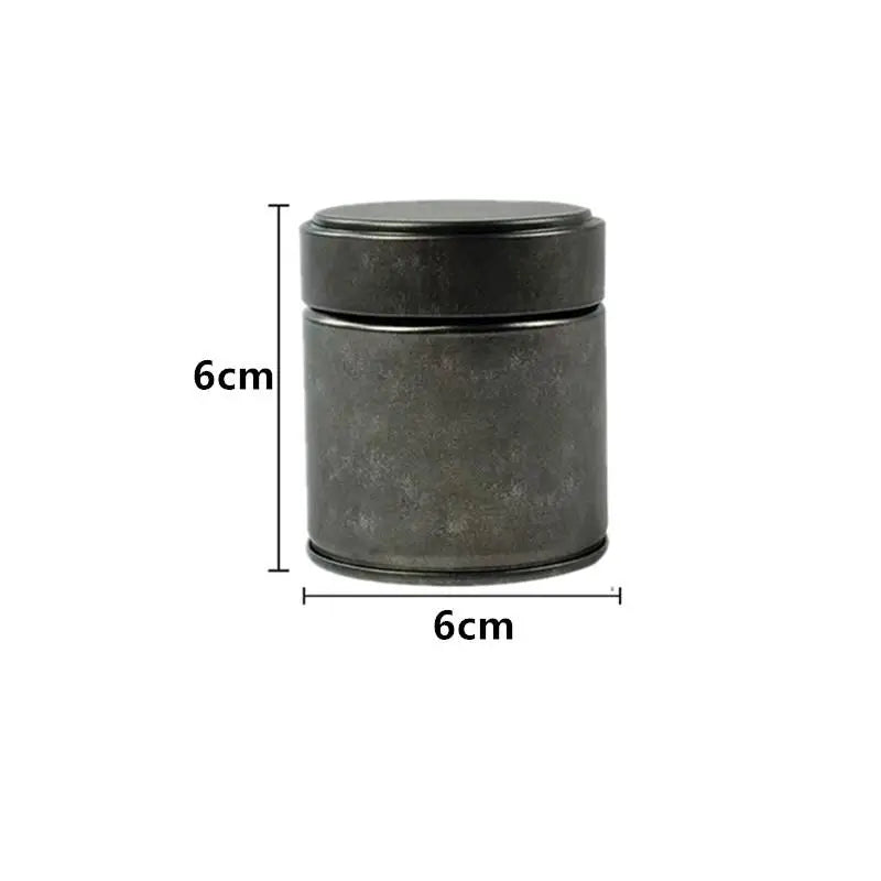 1 Pcs Portable Mini Matcha Powder Can Thick Tinplate Tea Sealed Jar Spice Storage Box Container Box Kitchen Gadgets Household Peaceful Pleasures Health and Wellness Black
