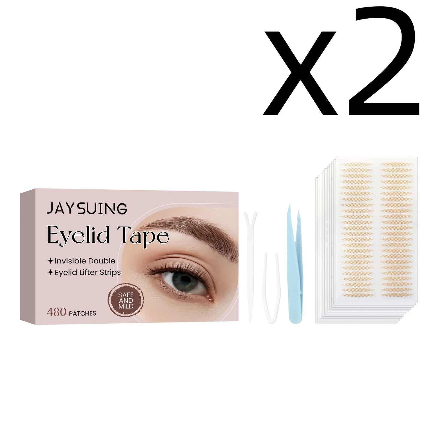 480pcs Invisible Eyelid Tape – Natural Eye Lift Strips