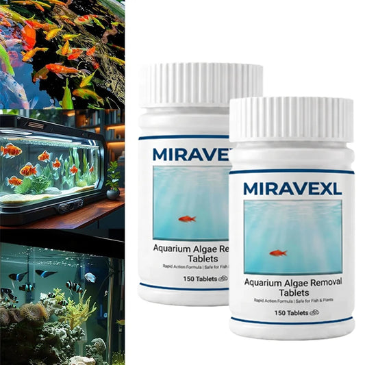MIRAVEXL Aquarium Algae Control Tablets 150pk – Fish Safe Aquarium Algae Tablets Oasis Select