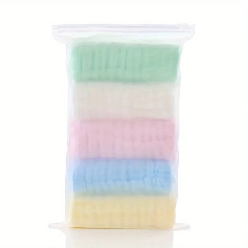 5 pieces of small square towel Soft and comfortable absorbent children's towel Green spring square kindergarten hand towel face Peaceful Pleasures Health and Wellness mixture 5 pieces