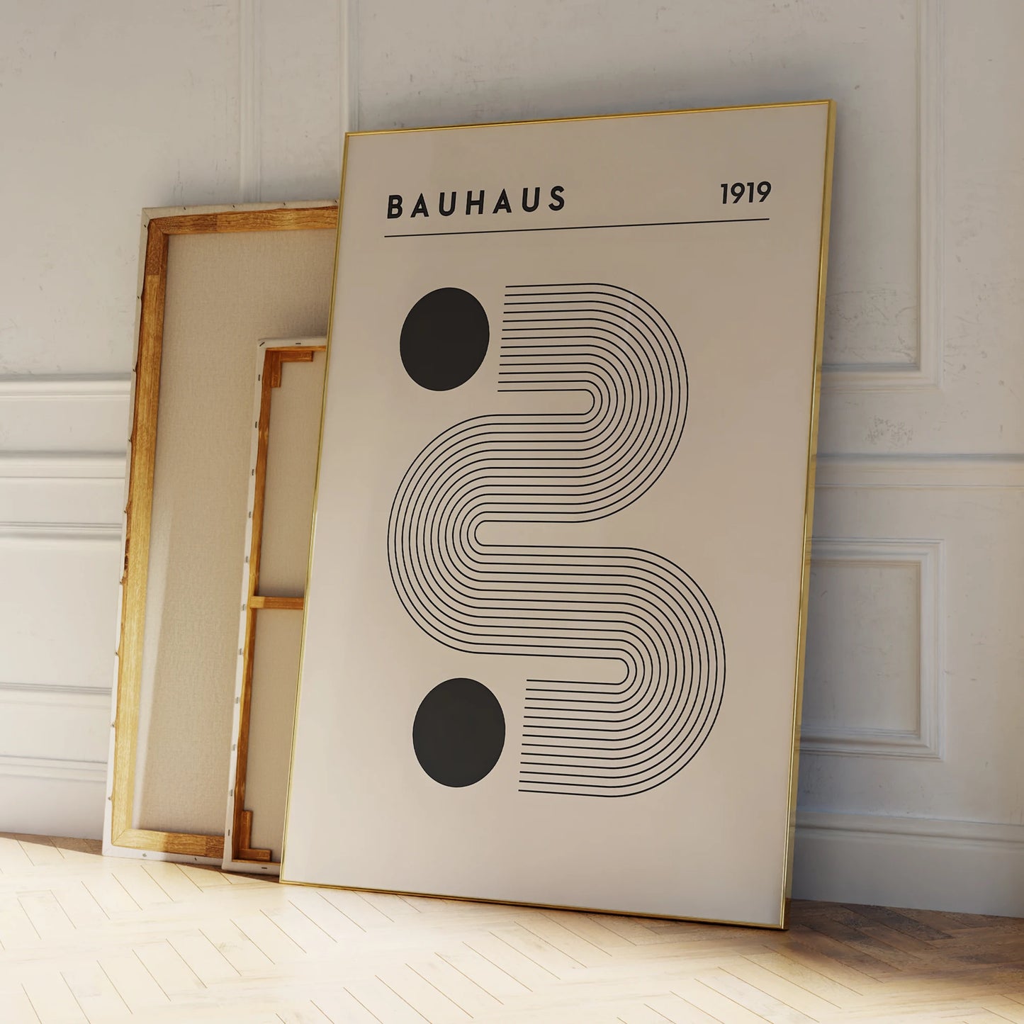 Modern Bauhaus Black & White 1919 Canvas Wall Art | Framed Print