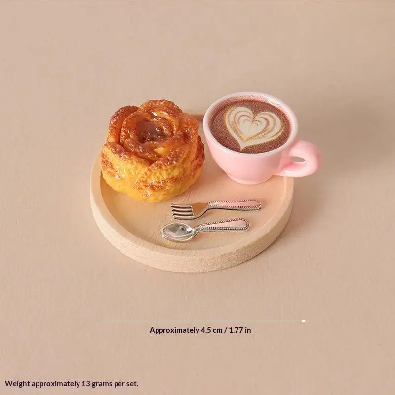 Miniature Coffee & Pastry Set | 1:12 Dollhouse Kitchen Accessory