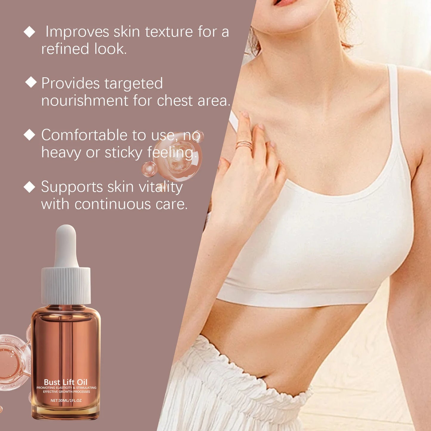 Ginger Extract Breast Plump Essential Oil Assist Massage Firm Chest Skin Enhance Chest Elastic Mild Safe Breast Enlargement Oil Peaceful Pleasures Health and Wellness