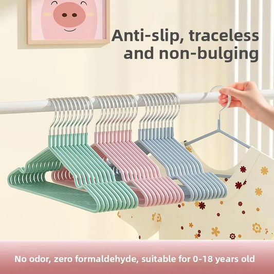 30cm Rubber Coated Kids Hanger Non-slip PVC Metal Infant Clothes Hanger for Home Dormitory Home Clothes Hanger Organization Peaceful Pleasures Health and Wellness