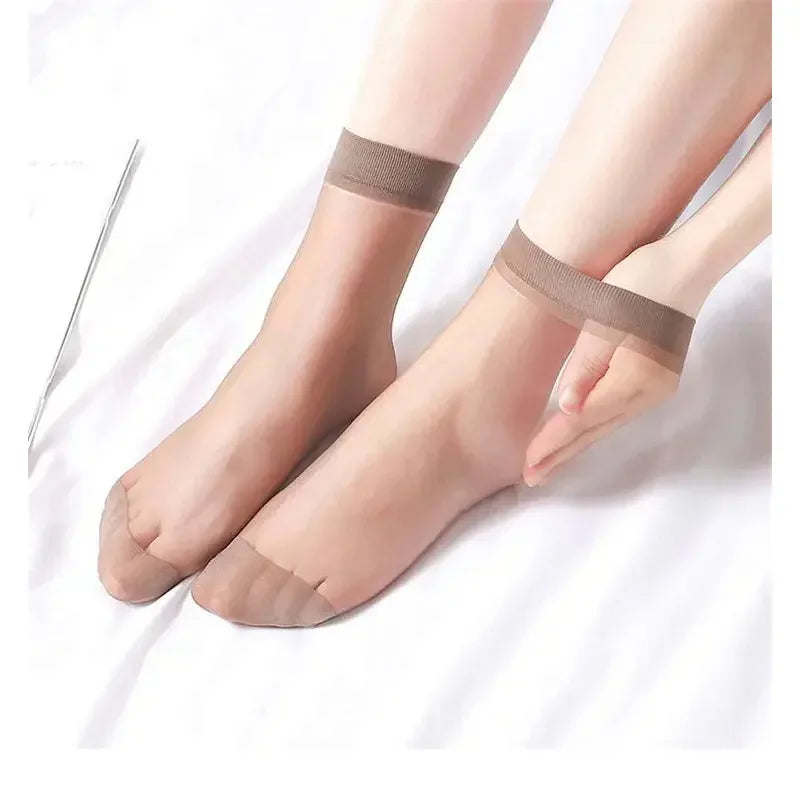 Women's Ultrathin Transparent Nylon Ankle Socks | 10–100 Pairs