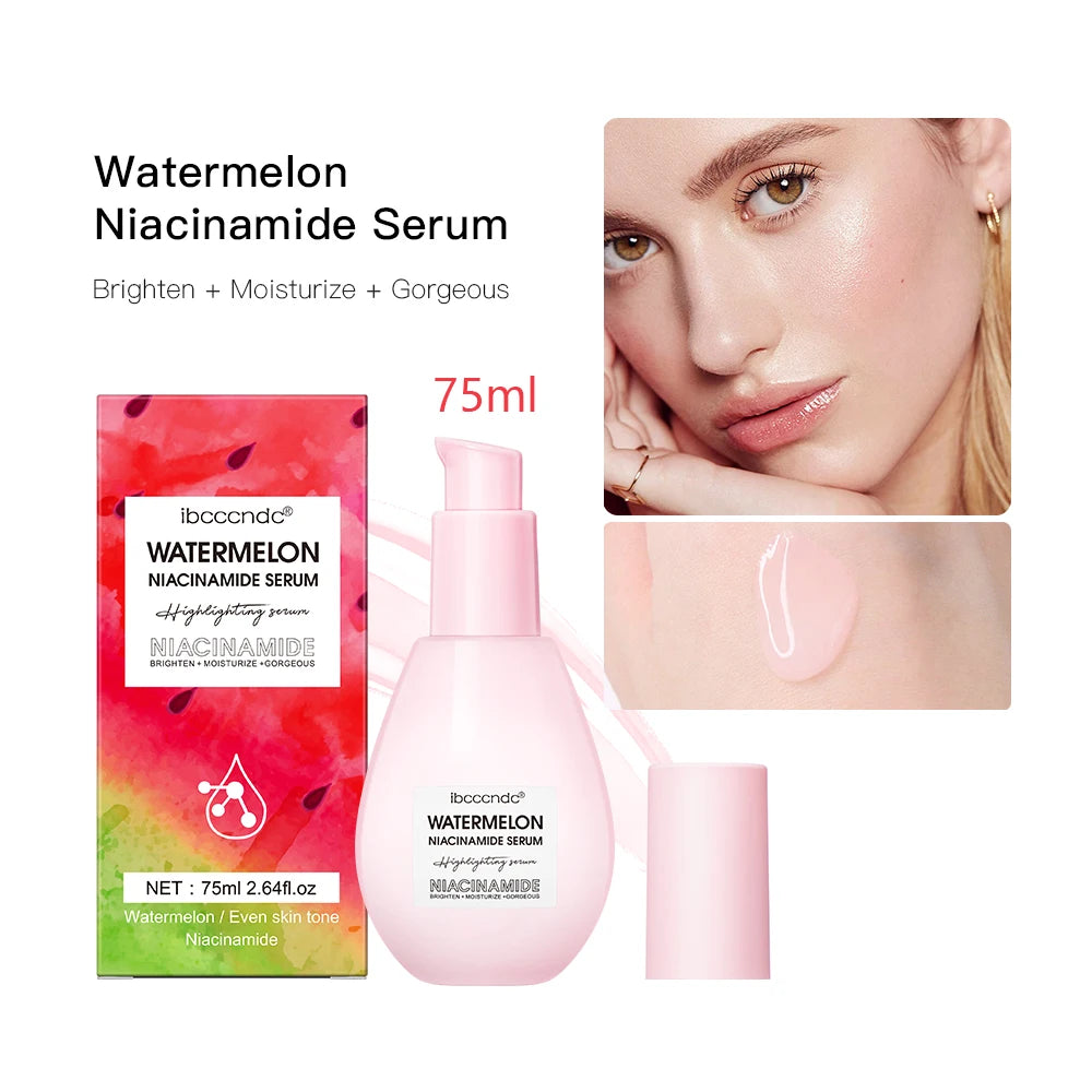New Watermelon nicotinamide Light Bulb Essence Moisturizing Skin Brightening Face Brightening Essence For Women Skin Care Peaceful Pleasures Health and Wellness 75ml