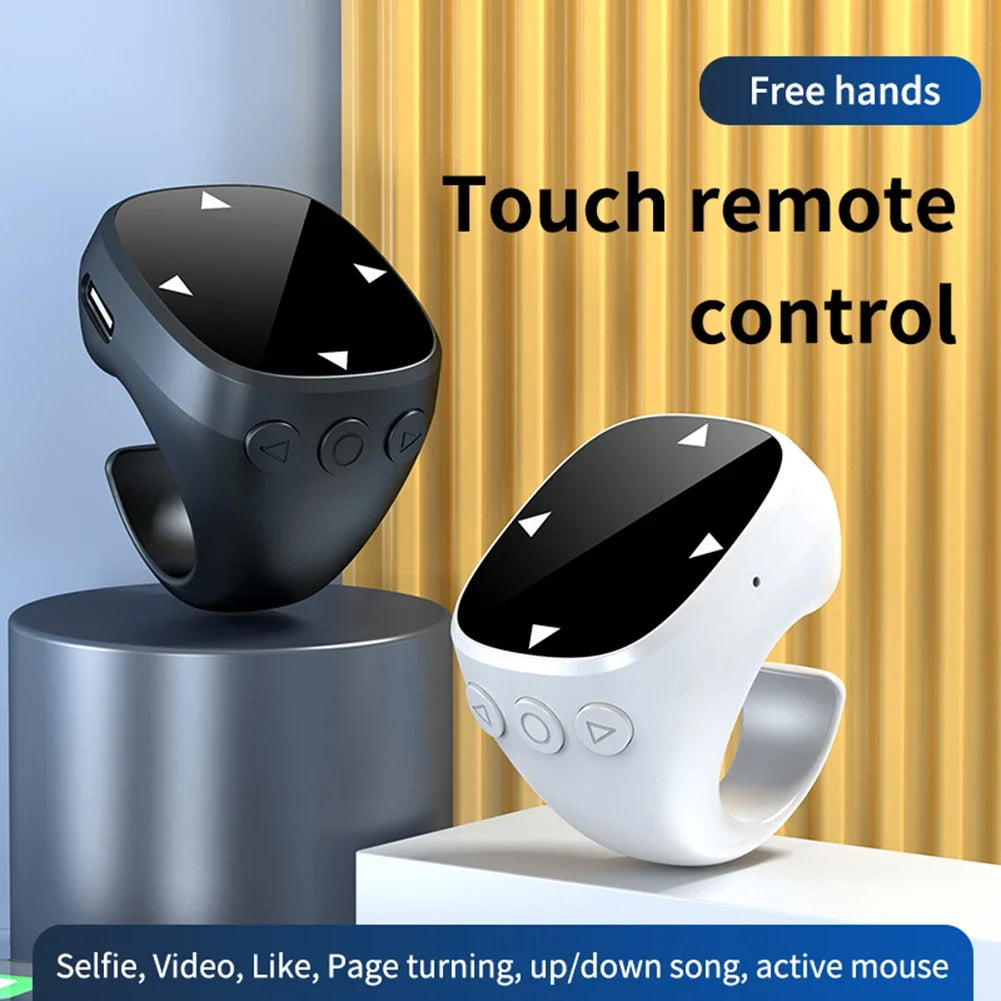 Bluetooth 5.3 Finger Ring Remote – TikTok Scroll & Selfie