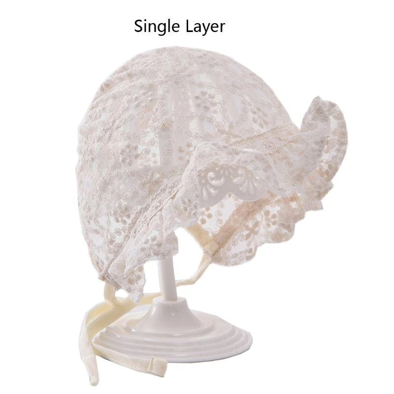 Lace Newborn Baby Sun Hat | Soft Cotton Bonnet 0–6 Months