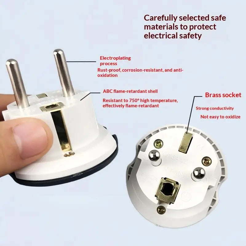 New 1Pc High Quality Universal AU US UK CN To EU KR Wall Socket EU Plug Adapter 16A 250V Travel Adapter Converter 2 Round Socket Peaceful Pleasures Health and Wellness