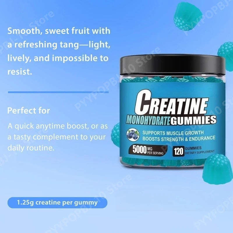 Creatine Gummies Blueberry 120 Count – Daily Vitality Supplement