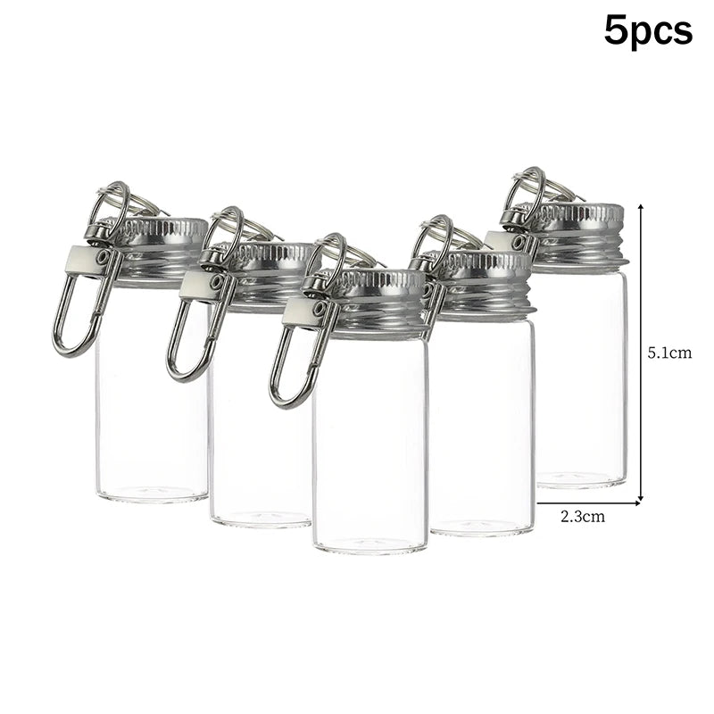 Glass Keychain Storage Bottle 7/10ml | Mini Portable Jar