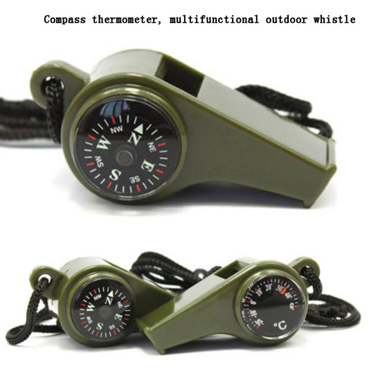 Outdoor Whistle Plastic Multifunctional 3-in-1 Whistle Survival Whistle Compass Thermometer Whistle Referee Whistle Peaceful Pleasures Health and Wellness