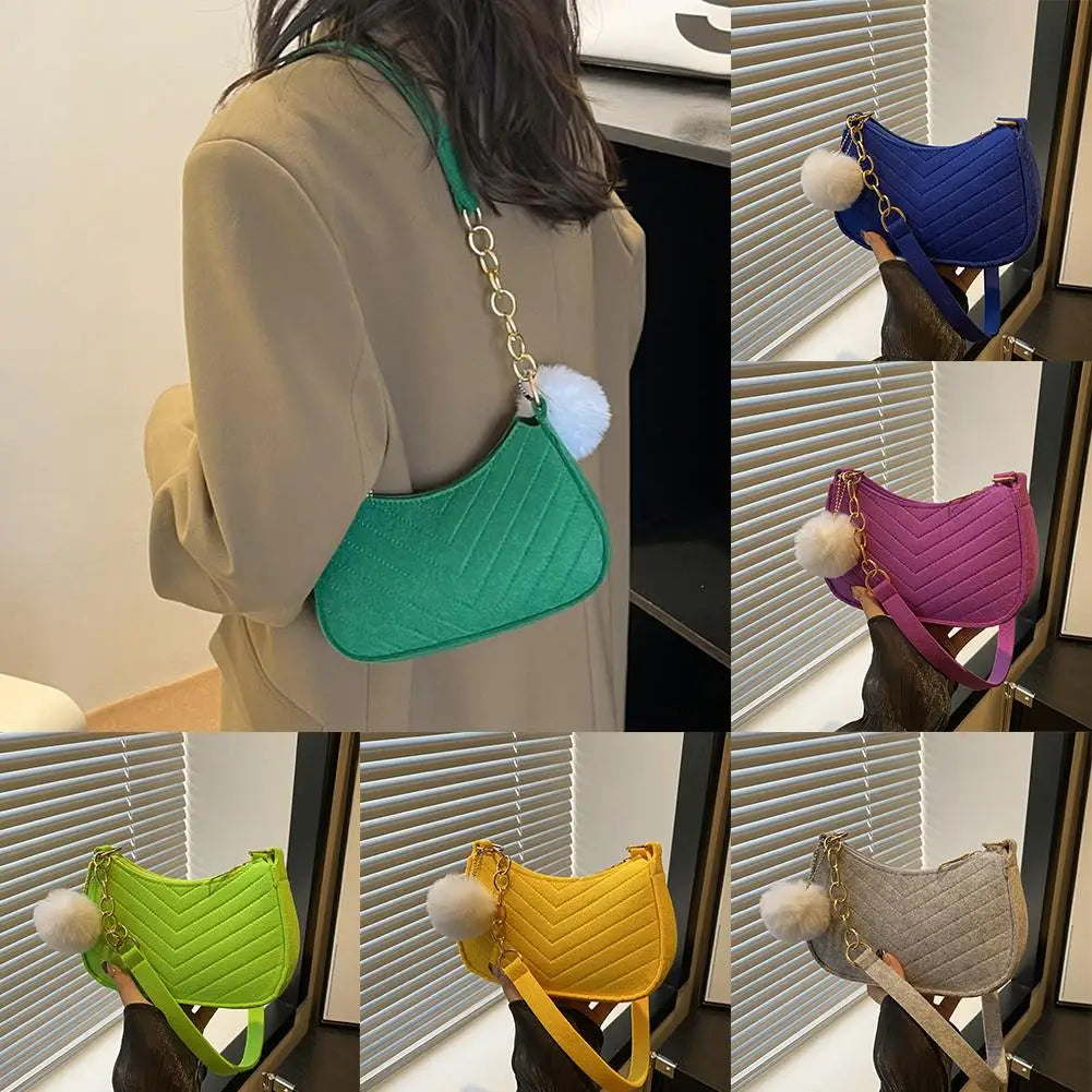 Mini Felt Saddle Bag – Women's Shoulder & Underarm Handbag