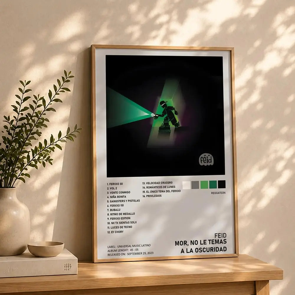 Feid Singer HD Poster – Self-Adhesive Waterproof Wall Art Music Wall Poster Peaceful Pleasures Health and Wellness White15 15X20cmNoframe