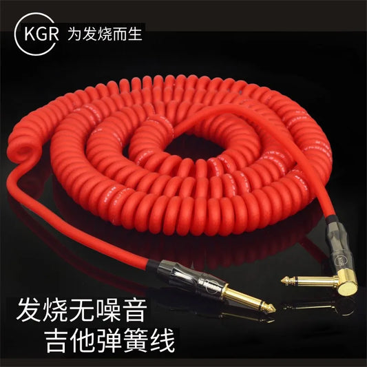 10Meters KGR Spring Guitar Cable Guitarcable Telephone Musical Peaceful Pleasures Health and Wellness straight elbow