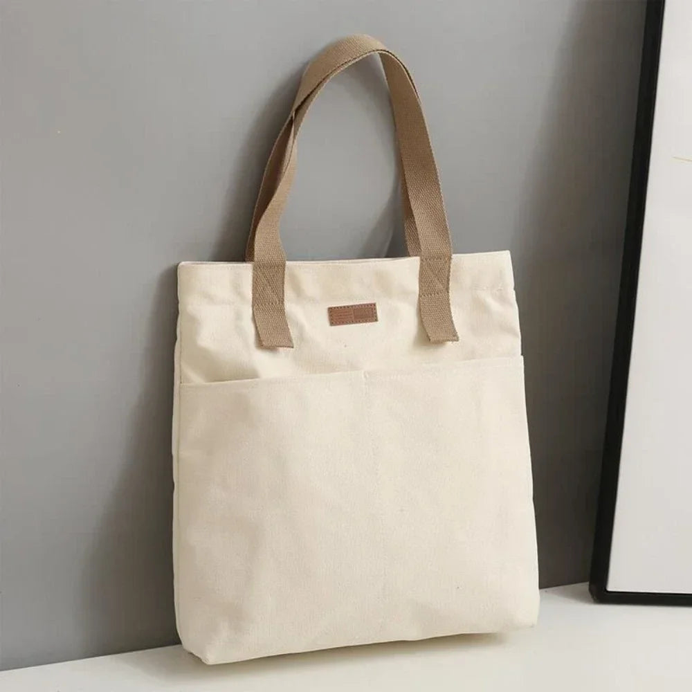 Women's Large Canvas Tote Bag – Casual Commuter Shoulder Bag