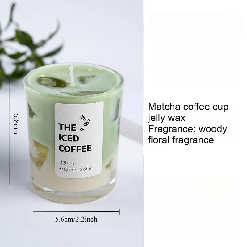 Jelly Wax Coffee Cup Aromatherapy Bedroom Smoke Free Candles Romantic Atmosphere Fragrance Peaceful Pleasures Health and Wellness Matcha - Small