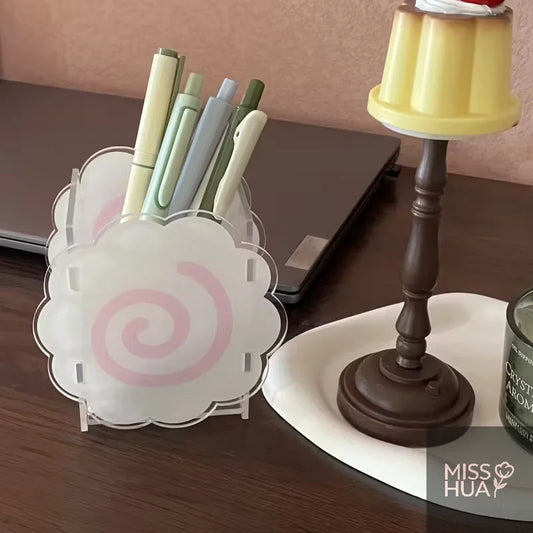 Acrylic Cloud Pen Holder | Large Capacity Desk Organizer Desktop Pen Holder Peaceful Pleasures Health and Wellness
