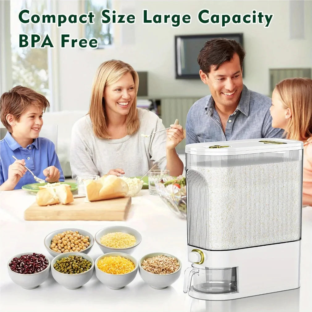 Rice Dispenser 5kg/10kg | Pantry Storage Container & Measuring Cup