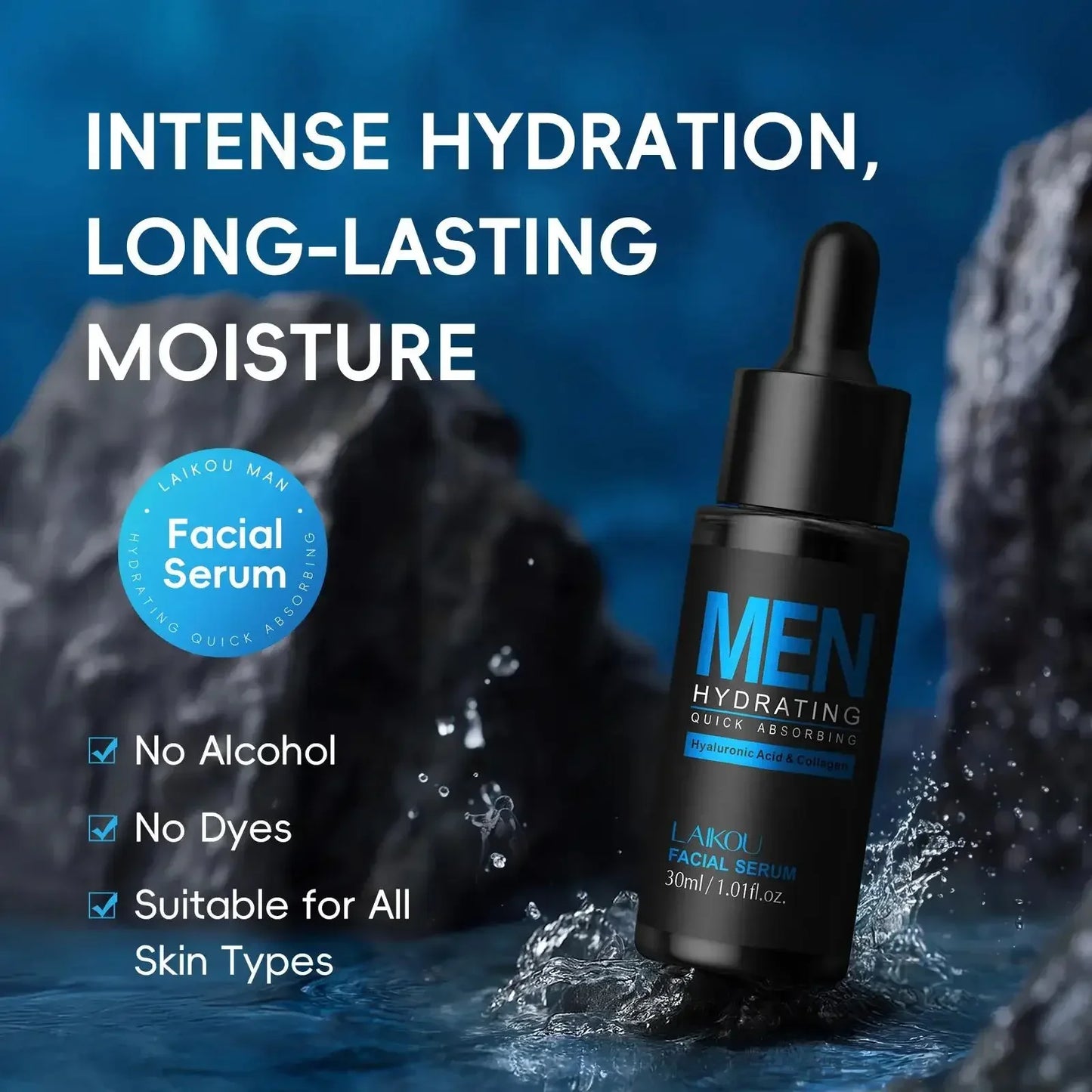 LAIKOU Men's Hyaluronic Acid Serum 30ml – Hydrating & Firming