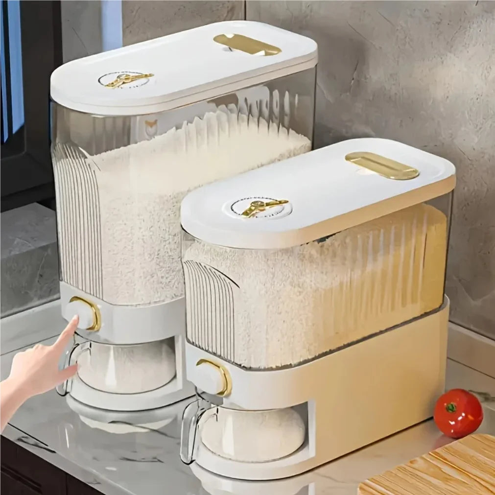 Rice Dispenser 5kg/10kg | Pantry Storage Container & Measuring Cup
