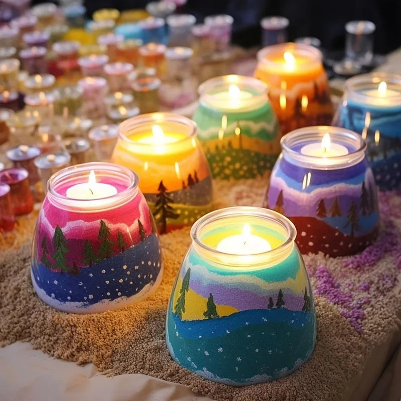 DIY Pearl Candle Sand Kit – 10 Colors, 200g & 20 Wicks