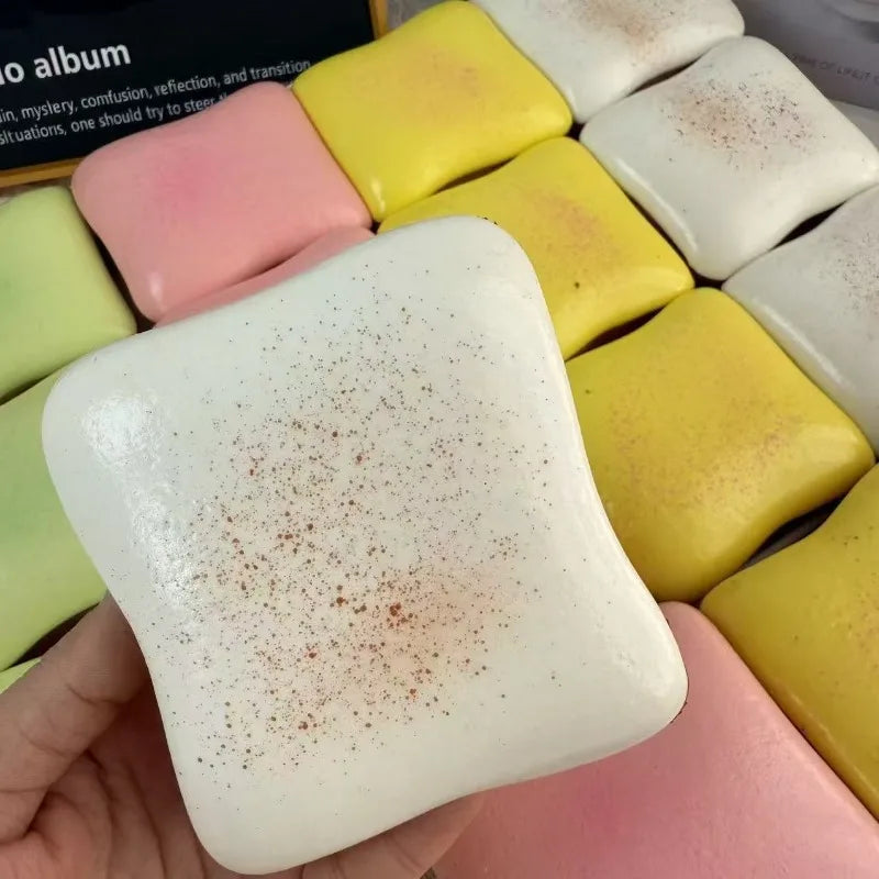 Cream Toast Squishy Stress Relief Toy – Slow Rebound Silicone