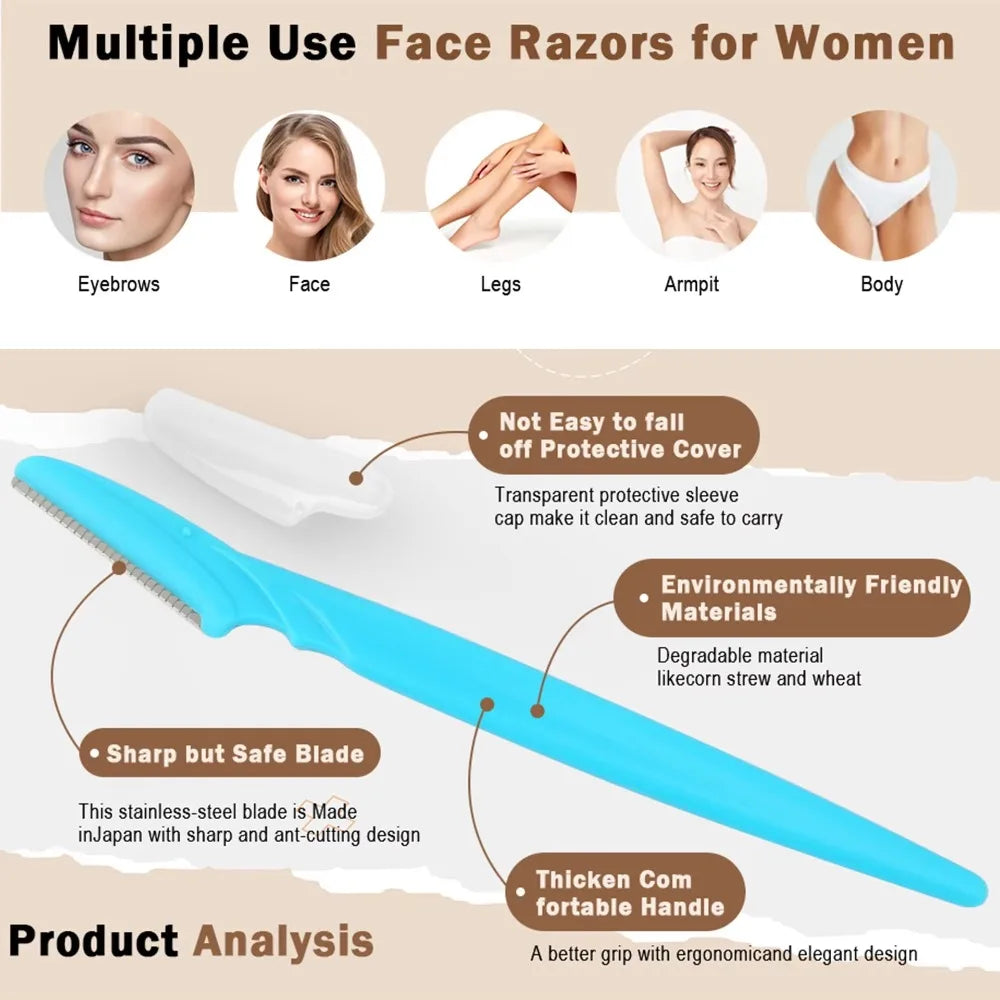 5/10/12/20pcs Eyebrow Razors Facial Eye Brow Trimmer Hair Removal Shaver Safe Blades Trimming Beauty treatment Tools Peaceful Pleasures Health and Wellness