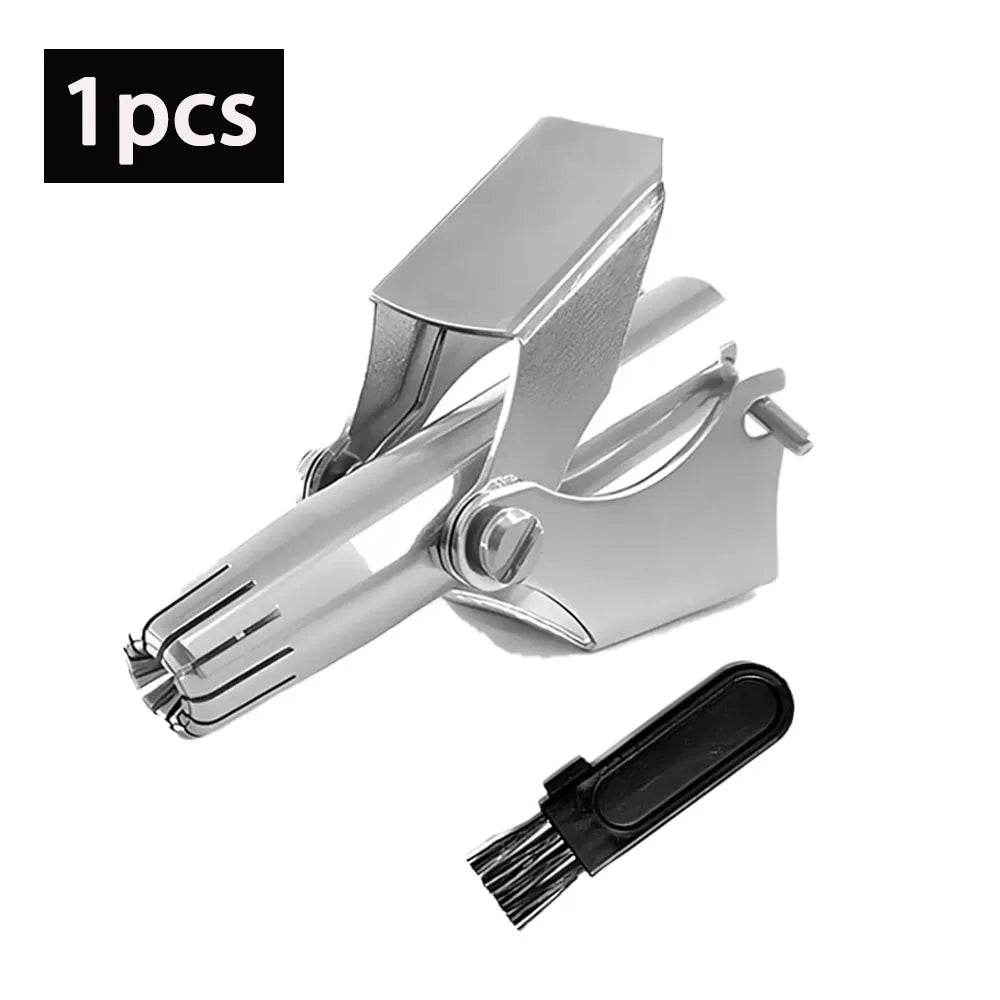 Manual Nose Hair Trimmer for Men Women, Stainless Steel, Waterproof, No Battery Needed with Cleaning Brush Painless Hair removal Peaceful Pleasures Health and Wellness 1pcs