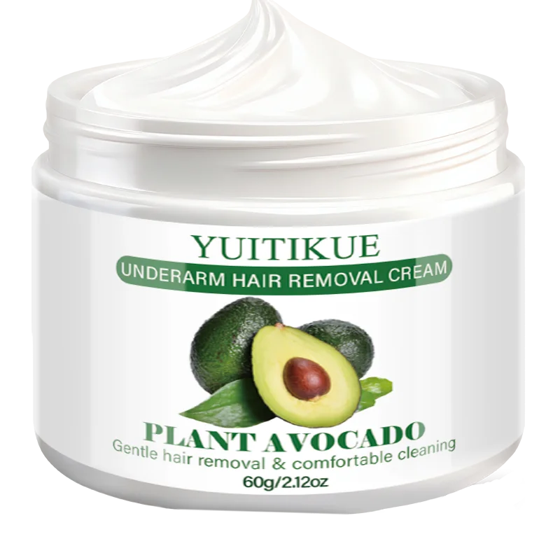 Yuitikue Avocado Underarm Hair Removal Cream, 60g Gentle Plant-Based Hair Remover for Smooth Skin, Painless & Comfortable Peaceful Pleasures Health and Wellness 1pc 60g