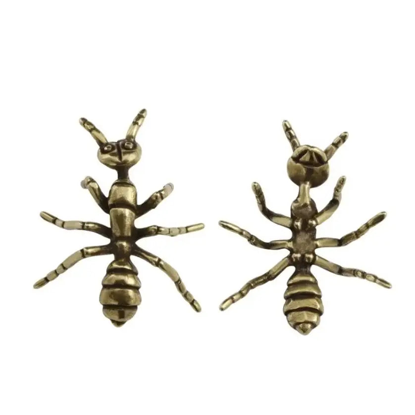Brass Ant Figurines Miniature Simulation Insect Desk Ornament Table