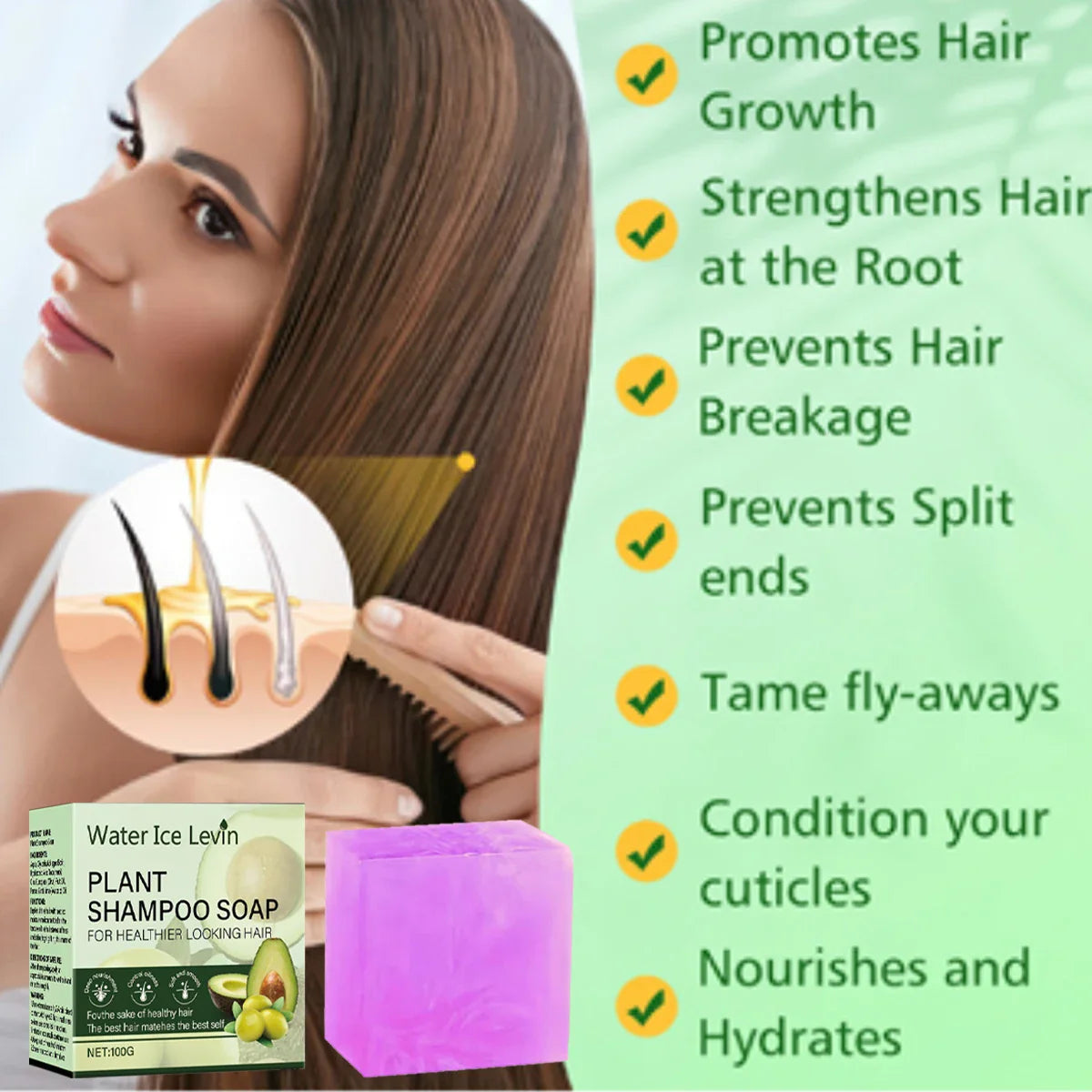 Plant Collagen Shampoo Soap Bar with Olive Oil | Moisturizing