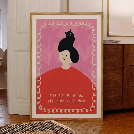 "I've Got A Lot On My Mind" Funny Canvas Wall Art Print Canvas Wall Art Peaceful Pleasures Health and Wellness