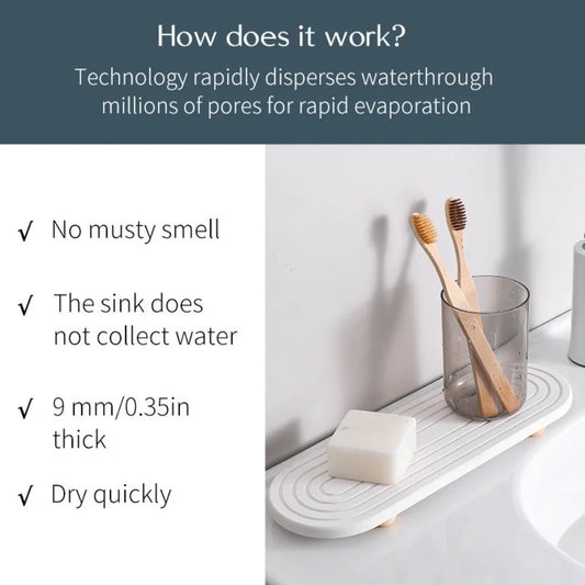 Diatom Mud Sink Tray – Quick-Dry Non-Slip Draining Board Sink Draining Tray Oasis Select