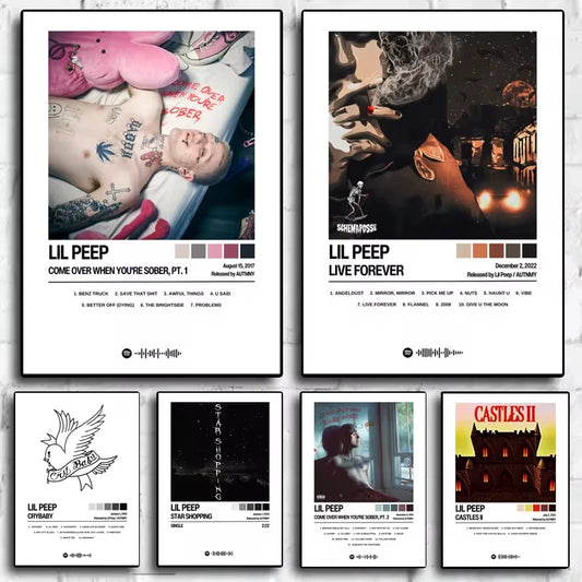 Lil Peep album Poster Music Album poster Fan gift Canvas printing poster Wall Art decoration painting Home Bedroom decoration Peaceful Pleasures Health and Wellness