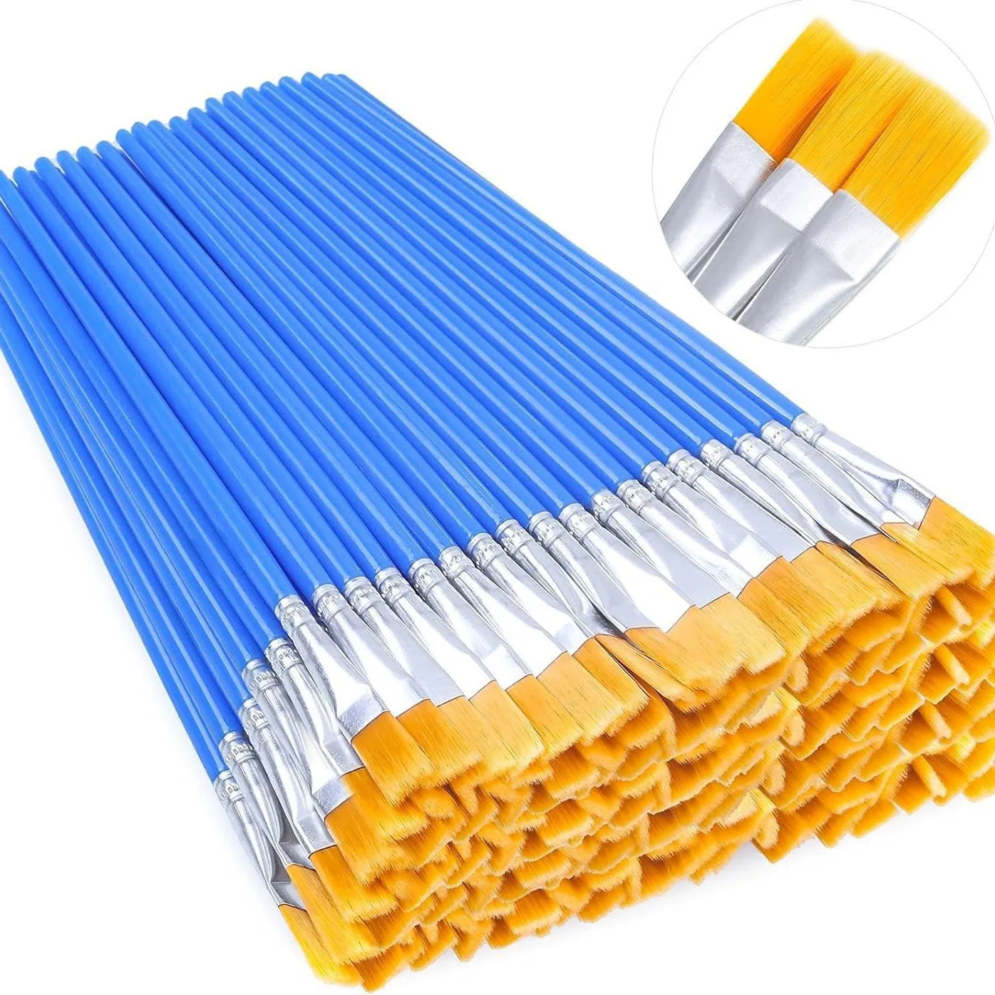 100-Piece Paint Brush Set – Oil, Acrylic & Watercolor Nylon