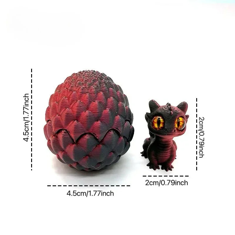 Dragon Egg 3D Printing Huevo De Dragón - Desk Decor Gag Gift Christmas & Birthday Novelty Office Toy & Home Decoration for Home Peaceful Pleasures Health and Wellness Dark red and black