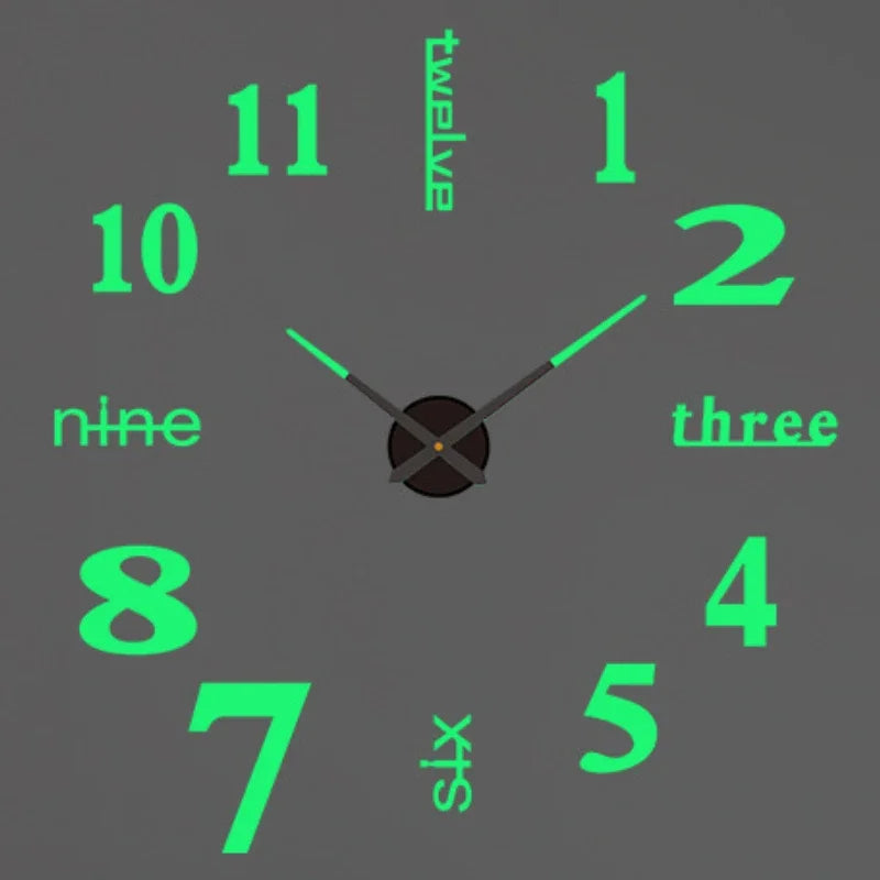 Large 3D Wall Clock Luminous Classic Wall Clocks DIY Digital Clock Wall Watches Stickers Silent Clock for Home Living Room Table Peaceful Pleasures Health and Wellness
