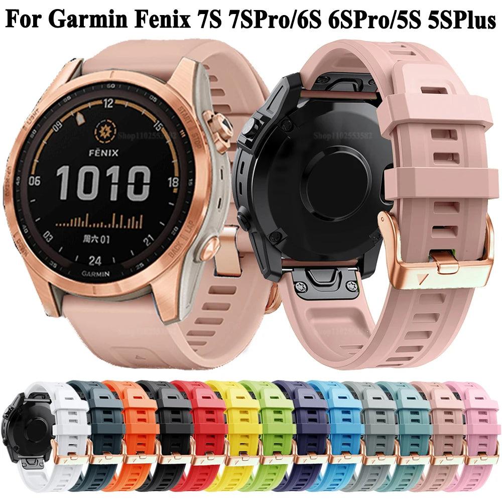 20mm Silicone QuickFit Band for Garmin Fenix 7S 6S 5S Pro Peaceful Pleasures Health and Wellness