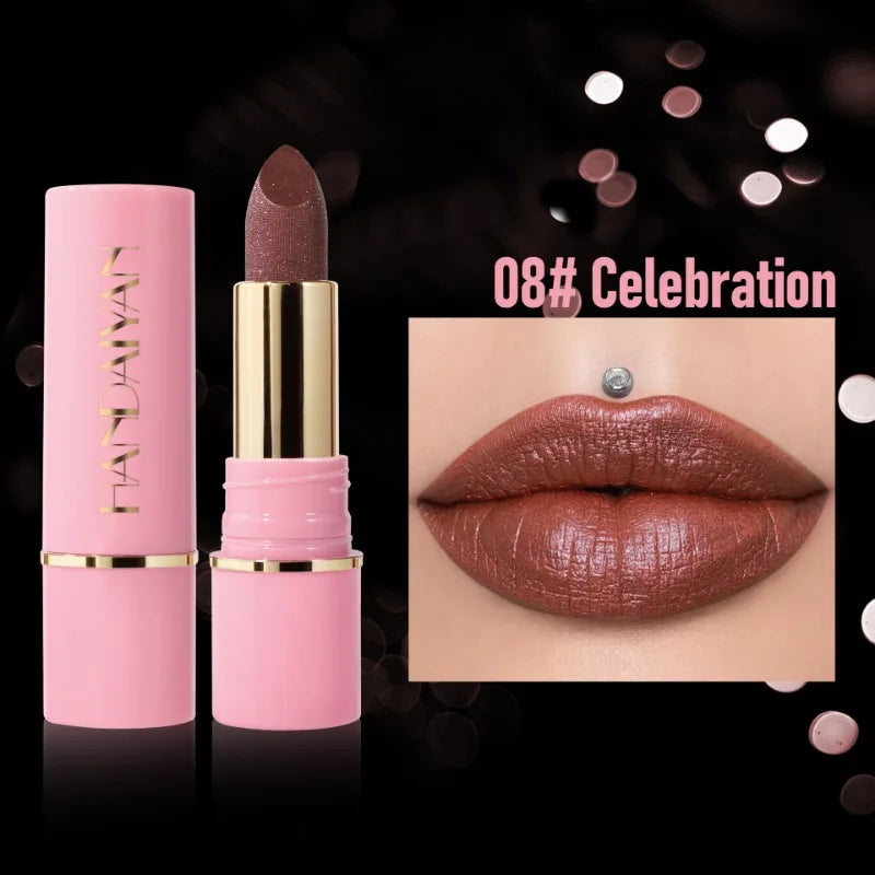 Handaiyan Glitter Lipstick | Metallic Diamond Pearlescent Lip Gloss