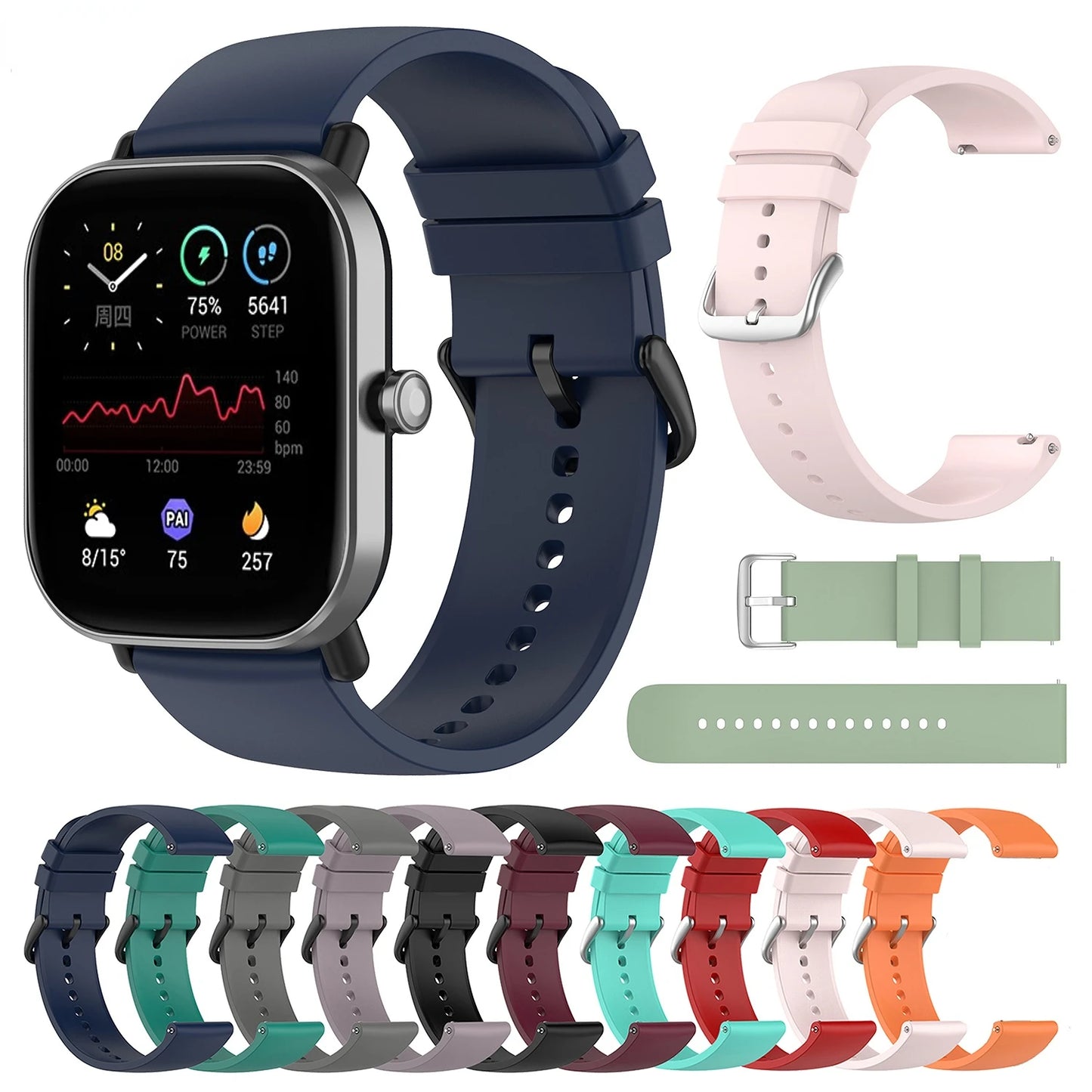 20mm 22mm Silicone Watch Band – Amazfit, Garmin & Samsung Peaceful Pleasures Health and Wellness