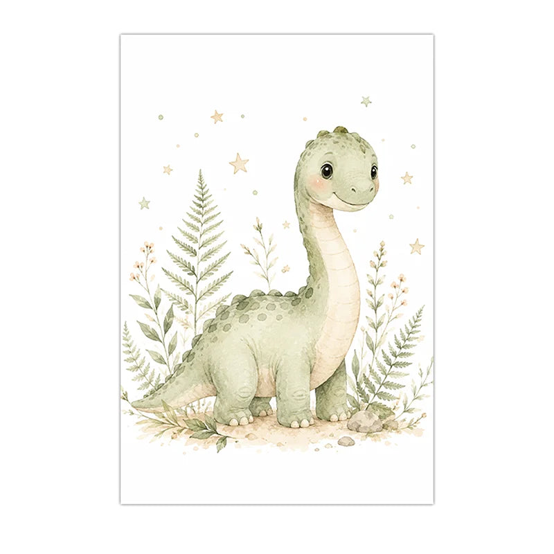 Nursery Animal Wall Art Cute Safari Canvas Painting Floral Poster Print Kids Bedroom Wall Decor Peaceful Pleasures Health and Wellness 06 30x40cm No Frame China Mainland