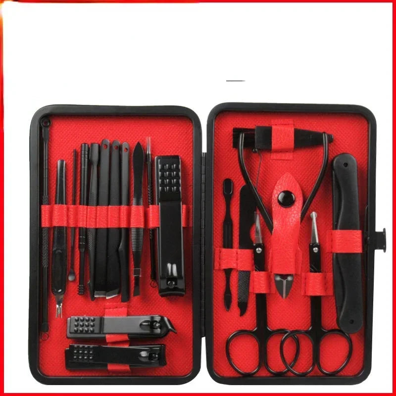 Professional Stainless Steel Manicure Set & Nail Grooming Kit Manicure Grooming Set Peaceful Pleasures Health and Wellness