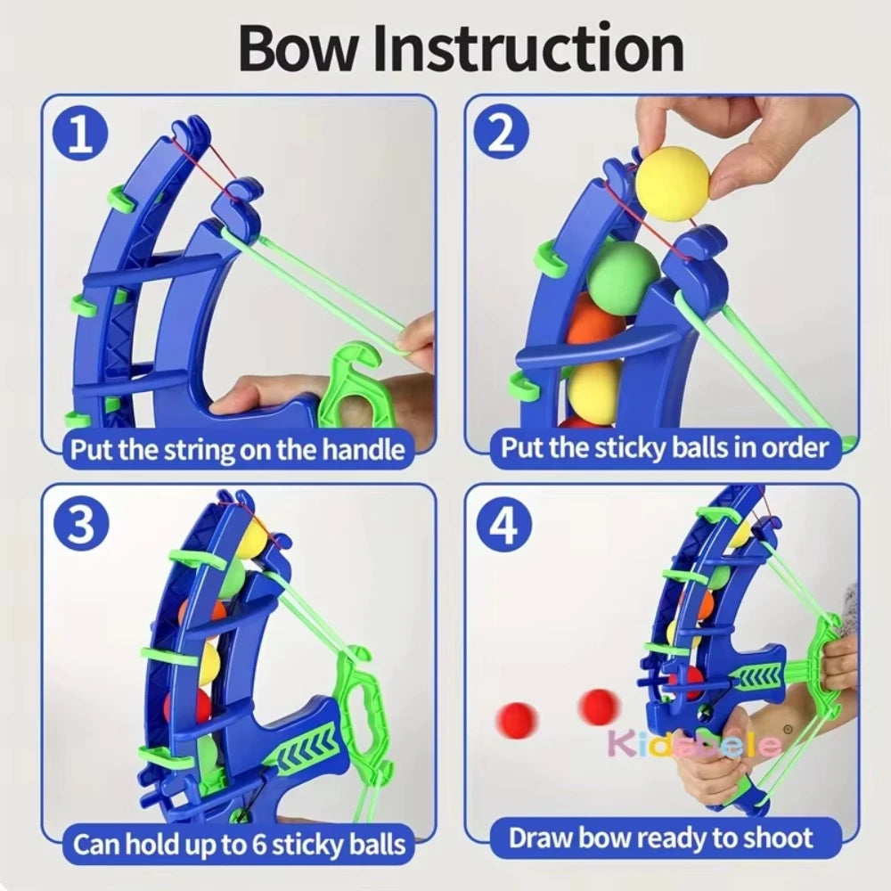 Slingshot Target Sticky Ball Bow Target Montessori Educational Toy Arrow Set Throw Sport Outdoor Fidget Game Peaceful Pleasures Health and Wellness
