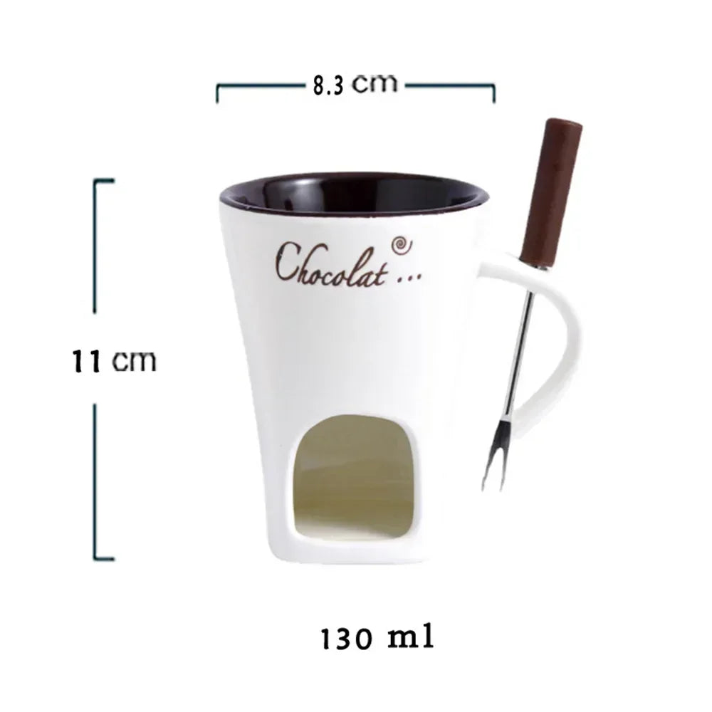New Small Fondue Mug Set Personal Mini Fondue Pots Chocolate Cheese Ice Cream Fondue Maker Kit Individual Butter Melter Cup Peaceful Pleasures Health and Wellness