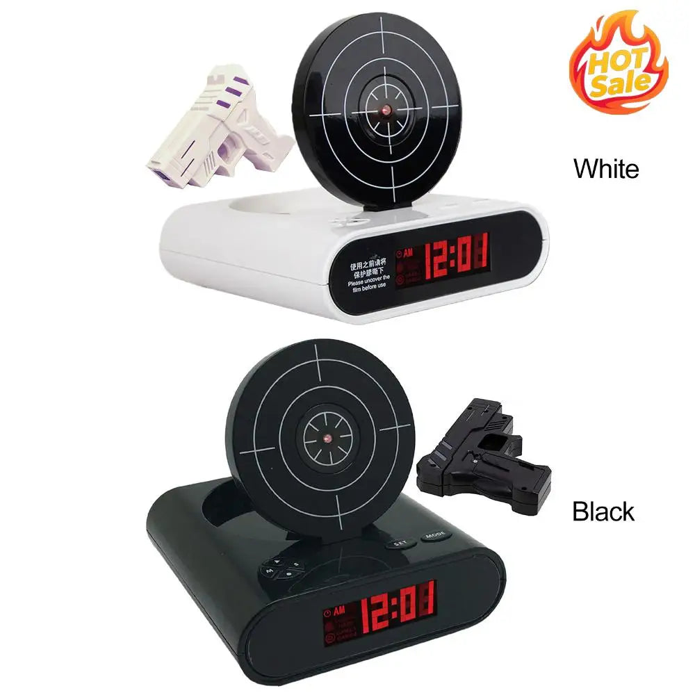 Target Shooting Alarm Clock with Gun & LED Display | Novelty